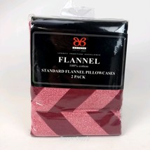 BIBB Flannel Pillowcases 2 Pack Red Pink Zig Zag  20 x 30" New - $15.99