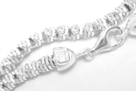 Sterling Silver 24&quot; Diamond Cut Spiral Snake Necklace - £61.99 GBP