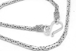 Sterling Silver 18&quot; Borobudur Necklace  Artisan Crafted Oxidized - £37.43 GBP