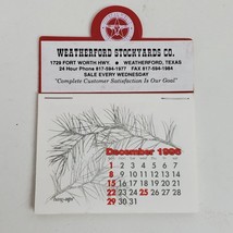 Vintage 1997 Stick Up Calendar Weatherford Stockyards Texas Advertising - £5.14 GBP