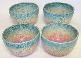 Decorative Textured Ceramic Bowls 4 Piece Set Multicolor 5 to 6 Inch Diameter Ea - £43.48 GBP