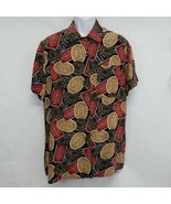 Evan Picone Silk  Hawaiian Shirt Womens size 12 red/Beige Logo print - £15.80 GBP