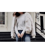 Banana Republic Faux Fur Bomber Jacket Mob Wife L - $84.90 CAD