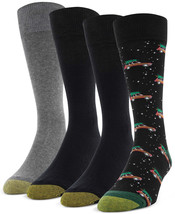 Gold Toe Men&#39;s 4-Pack Wagoneer Christmas Socks Vapor Tech Shoe Size 6-12.5 - $16.99