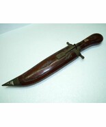 Vintage Shibriya Dagger Carved Ornamented Wooden Handle &amp; Sheath, Lock, ... - €80,63 EUR
