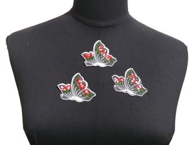 5-20pc Red Butterfly Lace Patch Motif Applique sewon 2-1/2&quot; / 6.4 cm A74   - £4.78 GBP+