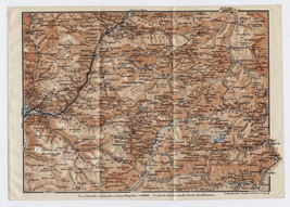 1910 Antique Map Of Vicinity Of Bozen Bolzano Klausen Chiusa Tyrol Italy Austria - £24.43 GBP