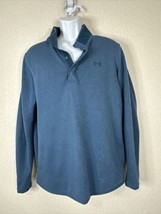 Under Armour Blue Henley Long Sleeve Knit Shirt Mens Size Large L Coldgear - $15.19