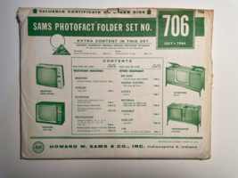 SAMS PHOTOFACT FOLDER SET NO. 706 JULY 1964 MANUAL SCHEMATICS - $4.95
