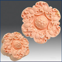 2D Silicone Soap/Plaster/Polymer clay Mold – Flower &amp; Curled Leaf Rosette - £20.62 GBP