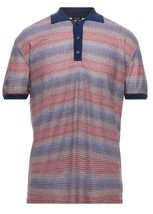 Yoon Navy Orange Striped Front Knit Men&#39;s Italy Cotton Shirt Polo Sz US 44 EU 54 - £66.29 GBP