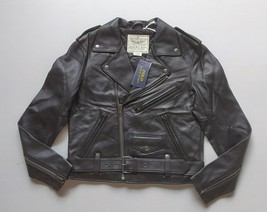Polo Ralph Lauren Women&#39;s Leather Biker Jacket Worldwide shipping FTP-0710 - $474.41