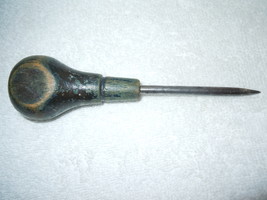 Vintage Blue Wood Handled Scratch Awl Punch Tool - £5.49 GBP