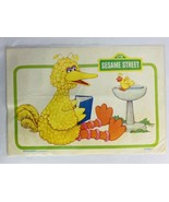 1981 Sesame Street Big Bird Activity Vinyl Placemat Restaurant Letters N... - $19.99