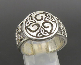 925 Sterling Silver - Vintage Carved Trinity Celtic Knot Ring Sz 8 - RG25330 - £61.95 GBP