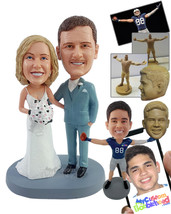 Personalized Bobblehead Cassical couple wearing nice wedding suit and dress - We - £121.84 GBP