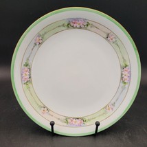 Antique c1890s WG Guerin Limoges France Handpainted Porcelain Floral Green Plate - £15.50 GBP