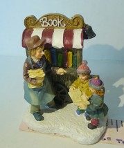 Grandeur Noel Village Book Wagon Vender Woman and Children 2002 Figurine RARE - £26.32 GBP