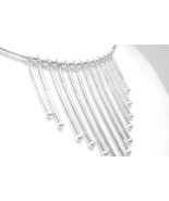 Southwestern Sterling Liquid Silver Fringe Necklace Memory Wire Choker - $96.66 CAD