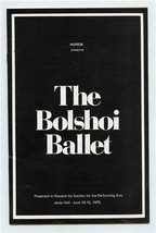 The Bolshoi Ballet Program Houston Texas 1975 Beverly Sills Grand Opera ... - £13.78 GBP