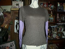 Tom K Nguyen Sweet Bullet Gray+Lilac Blouse Size S - $17.82