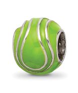 Silver Reflections Enameled Tennis Ball Bead QRS1974 - $75.66 CAD