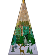 Silver Crane Holiday City Christmas Light Up 12&quot; Pyramid Tin, no candy -... - $335.03 MXN