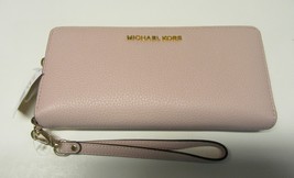 Michael Kors Jet Set Travel Continental Pebbled Leather Wallet Blossom - $94.98