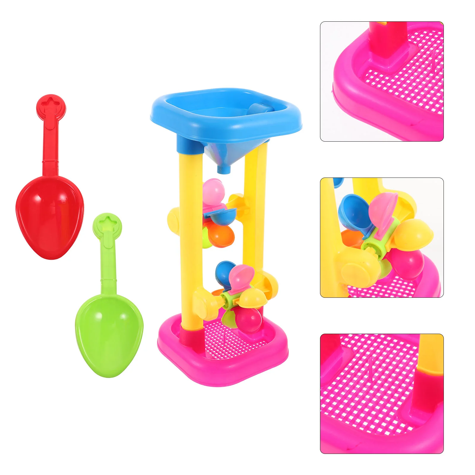 Water Wheel Toy Set Plastic Kids Beach Sandbox Toys Outdoor Beach Sand Hourglass - £12.15 GBP