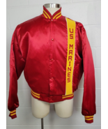 Vintage Soffe Mens US Marines USMC Red Nylon Satin Jacket USA XL 46 - $39.60