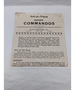 Parker Brothers Ranger Commandos Board Game Rules Only - €10,92 EUR