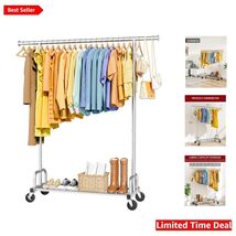 Versatile Clothing Rack with Lockable Wheels - Perfect for Laundry or Cl... - $70.24