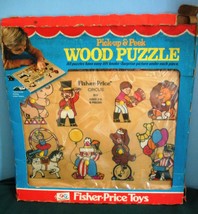 Rare Vtg. Fisher Price Pick Up &#39;N Peek #516 Circus Wooden Puzzle MIB!  (D) - £28.06 GBP