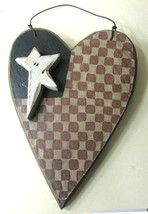 Plaque Heart Red White Blue - $6.04