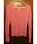 Aéropostale Pink Cable- Knit V-Neck Sweater - Size Juniors XL - £11.79 GBP