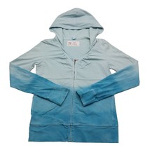 Prana Sweatshirt Womens M Blue Full Zip Long Sleeve Stretch Knit Hooded - $25.62