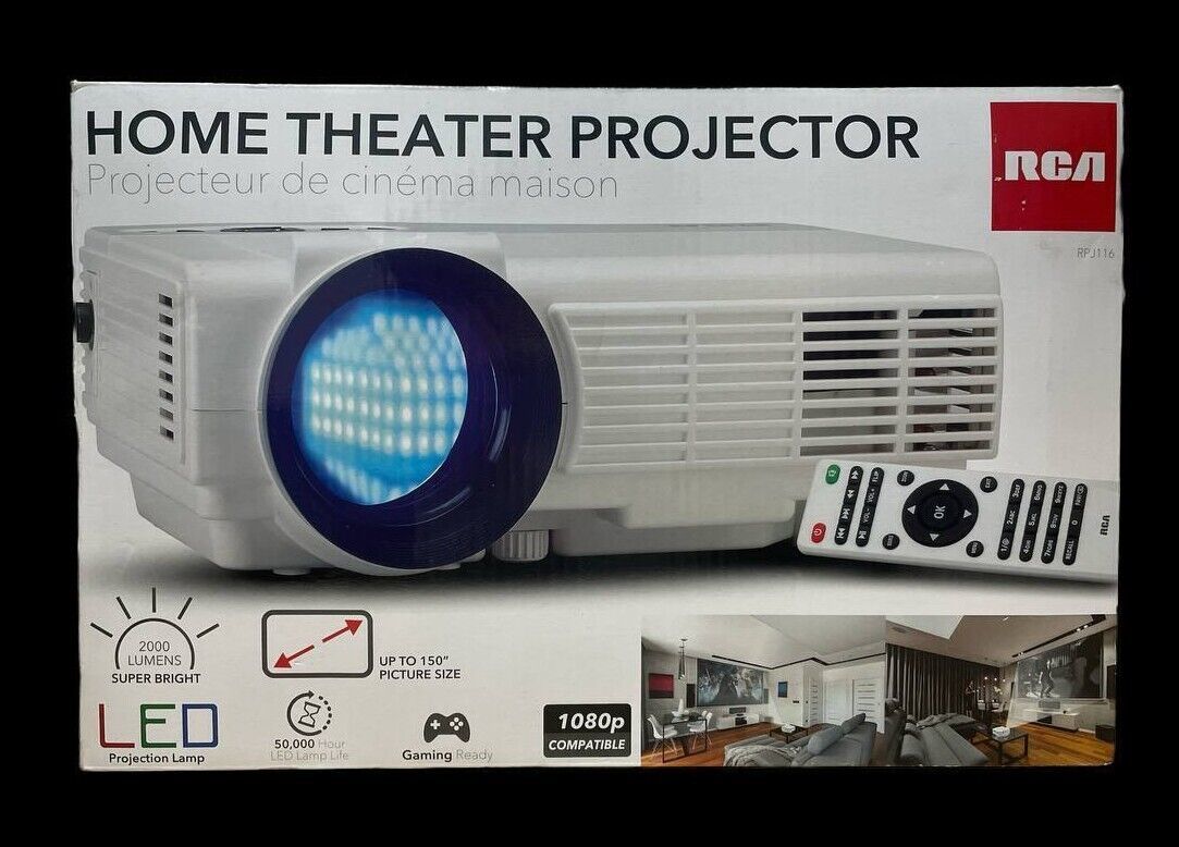 Primary image for RCA RPJ116 Home Theater Projector (White) 150"