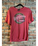 Women’s Red Harley Davidson Of Greenville Biker T-shirt Sz M Small Hole - £9.14 GBP