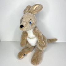 Nanco Kangaroo Plush Blue Eyes Animaland Tan Brown 2005 Stuffed Animal 17&quot; - £13.48 GBP