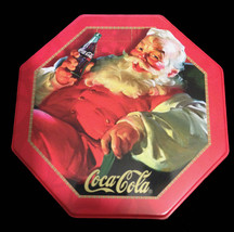 Coca Cola Coke Octagon Santa Christmas Tin - 5 1/4 inch diameter - $7.50