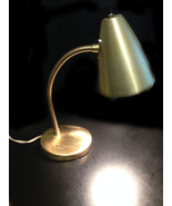 Vintage Retro Gooseneck Gold Finish Lamp Working 1950&#39;s Student Lamp - £31.47 GBP