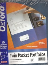 Oxford(R) Twin-Pocket Portfolios, Dark Blue, Pack Of 10 - £2.74 GBP