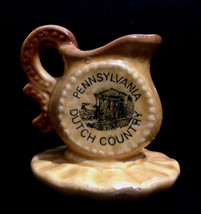 Vintage Ceramic Pennsylvania Dutch Country Mini Pitcher Plate Toothpick Holdler - £5.58 GBP