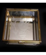 Vintage Made in Mexico Glass Mirrored box with Etched Bird in Grass -  1... - £14.15 GBP