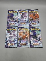 Pokemon Sword &amp; Shield Chilling Reign Booster Pack Lot of 6 Factory Sealed Packs - £20.46 GBP