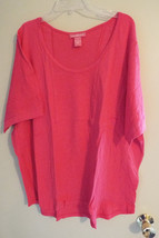 Women&#39;s Plus Size Soft Slub Knit with High - Low Hem in Hot Pink 22/24 - £5.28 GBP