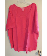 Women&#39;s Plus Size Soft Slub Knit with High - Low Hem in Hot Pink 22/24 - £5.30 GBP