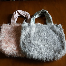 Fashion Shaggy Purse Handbag 2 Colors Gray Pink HOBO Size 18 x 16 inch L... - £23.43 GBP