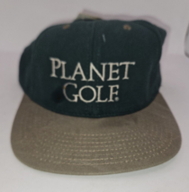 Vintage Planet Golf Hat Cap Strapback Green Space PGA Made in USA 90s - $16.44