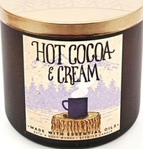 Bath &amp; Body Works HOT COCOA &amp; CREAM Frosted Jar Candle 14.5 oz  Tree Lid - $510.57 MXN